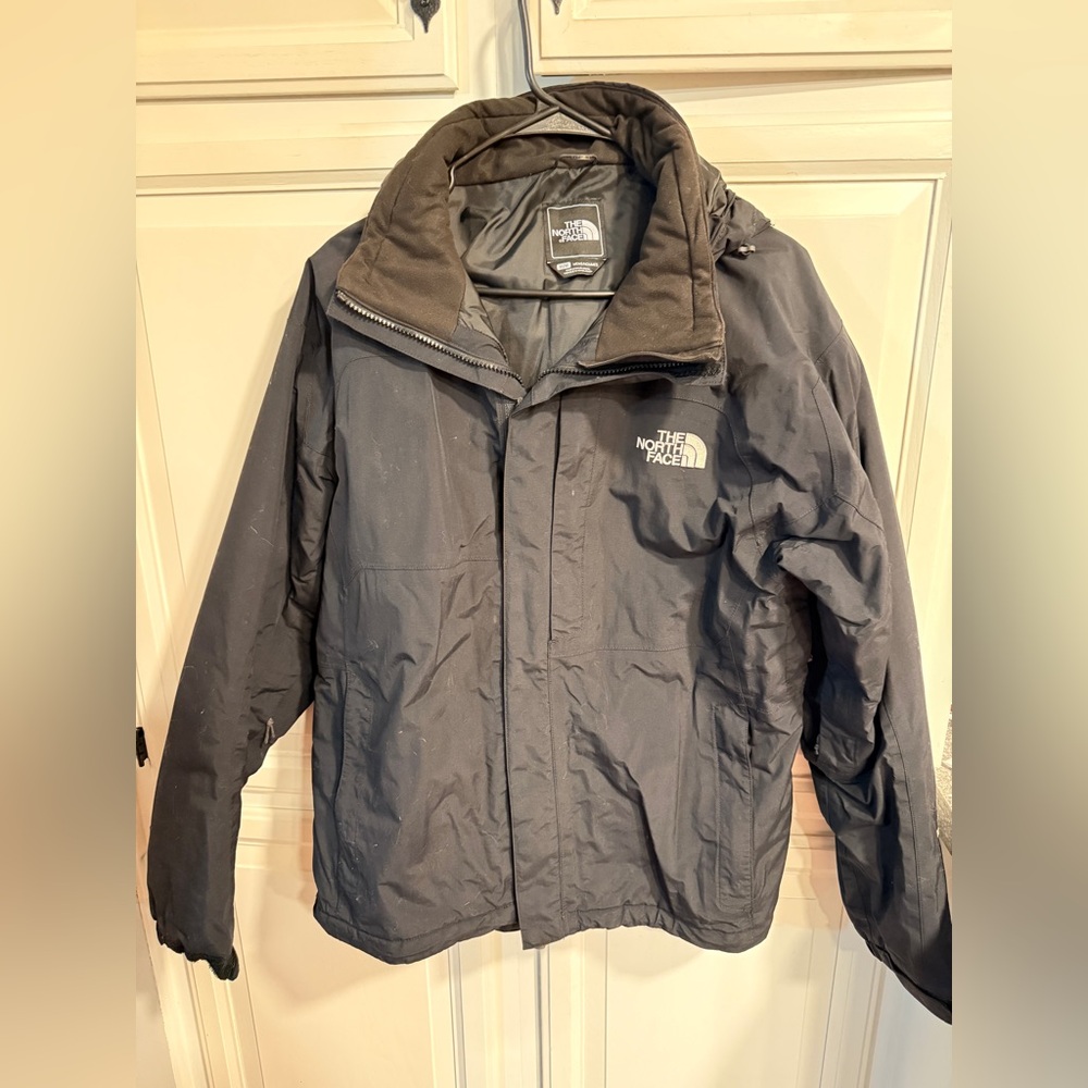 The North Face HyVent hooded jacket in black